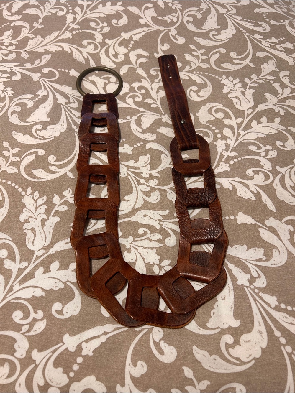 Brown Leather Link Belt